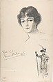 Portrait Head of the actress Dame Irene Vanbrugh, also shown full-length in costume, Portrait after Charles A. Buchel (British (born Germany), Mainz 1872–1950), Lithograph