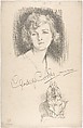 Portrait Head of the actress Dame Gladys Cooper, also shown full-length in costume, Portrait after Charles A. Buchel (British (born Germany), Mainz 1872–1950), Lithograph