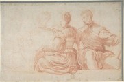 A Frieze Portraying a  Music Party, Niccolò dell' Abate (Italian, Modena 1509–1571 Fontainebleau (?))  , circle of, Red chalk