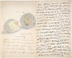 A Letter to Eugène Maus, Decorated with Two Apples, Edouard Manet (French, Paris 1832–1883 Paris), Watercolor, pen and ink on wove paper