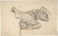 Dead Man, Ernest Meissonier (French, Lyons 1815–1891 Paris), Black chalk