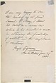 Letter to Samuel P. Avery with a drawing of a military figure, Ernest Meissonier (French, Lyons 1815–1891 Paris), Pen and ink with washed in gray, black and brown, with gouache