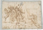 The Arrest of Christ, attributed to Francesco Allegrini (Italian, Cantiano (?) 1615/20–after 1679 Gubbio (?)), Pen and brown ink