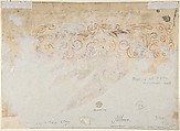 Design for a Ceiling with a Woman (Aurora?) in a Chariot and Putti (Recto). Design for an Ornamental Frieze (Verso)., Marco Angolo del Moro (Italian, Verona (?) ca. 1537–after 1586), Pen and brown ink, brush and wash over traces of black chalk or graphite (recto); pen and brown ink over red chalk (verso)
