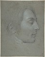Study for the Portrait of General Desaix, Andrea Appiani (Italian, Milan 1754–1817 Milan), Black and white chalk on blue paper