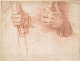 Studies of Hands, Andrea del Sarto (Andrea d'Agnolo) Italian, Red chalk. Lined