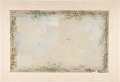 Designs for Ceilings with Clouds and Birds, Charles Monblond (French, 19th century), Watercolor and traces of graphite