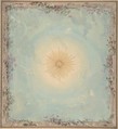 Designs for Ceilings with Central Sunburst, Charles Monblond (French, 19th century), Watercolor and graphite