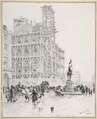 Place des Pyramides, Paris, Giuseppe De Nittis  Italian, Pen and black ink over graphite