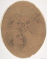 George Montagu, 4th Duke of Manchester, William, 2nd Viscount Courtenay, de jure 8th Earl of Devon, and George William Coventry, 6th Earl of Coventry, Francesco Bartolozzi (Italian, Florence 1728–1815 Lisbon), Black and red chalk, varnished, on thin laid paper. Oval.