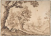 Landscape, Ercole Bazicaluva  Italian, Pen and brown ink