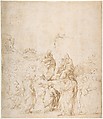 The Adoration of the Magi, Fra Bartolomeo (Bartolomeo di Paolo del Fattorino) (Italian, Florence 1473–1517 Florence) (?), Pen and brown ink, over traces of black chalk