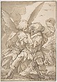 Jacob Wrestling with the Angel, attributed to Giulio Benso (Italian, Pieve di Teco 1592–1668 Pieve di Teco), Pen and brown ink, brush and brown wash over traces of black chalk