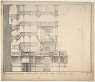 Section of the Interior of a Court Theater (of Mannheim), Alexander Galli Bibiena Italian, Pen and black ink, brush and gray wash, over graphite