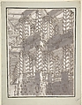 Design for Stage Set with Double Storey of Torqued Columns and Balustrades, Francesco Galli Bibiena (Italian, Bologna 1659–1739 Bologna), Pen and brown ink, brush and gray wash over traces of graphite