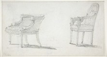 Studies for Two Armchairs (recto); sketches for Three Chairs and Parts of a Fourth (verso), Manner of Charles Percier (French, Paris 1764–1838 Paris), Graphite
