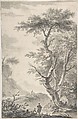 Washerwoman by a Brook, Attributed to Jean Pillement (French, Lyons 1728–1808 Lyons), Pen and ink, brush and gray wash, over traces of black chalk