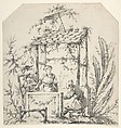 Chinoiserie, Jean Pillement (French, Lyons 1728–1808 Lyons), Black chalk with stumping, and graphite with a faint gray wash