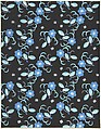 Fabric Design with Blue Flowers, Attributed to Paul Poiret (French, Paris 1879–1944 Paris), Gouache and stencil over graphite