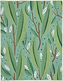Fabric Design with Pussywillows, Attributed to Paul Poiret (French, Paris 1879–1944 Paris), Gouache and stencil over graphite