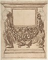 Cinerary Urn, after the Antique, Nicolas Poussin  French, Pen and brown ink, brush and brown wash, over black chalk