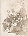 The Rest on the Flight into Egypt, Giuseppe Bernardino Bison (Italian, Palmanova 1762–1844 Milan), Pen and brown ink, brush and brown wash, over graphite