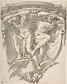 Design for a Decorated Console with Two Slaves on Top of an Eagle, Giuseppe Bernardino Bison (Italian, Palmanova 1762–1844 Milan) (?), Pen and brown ink, brush and gray wash