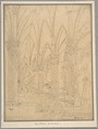 Perspective of a Church's Interior, Pietro Bosio (Italian, Cremona, second half 18th century–1789 Rome), Graphite on yellowish paper