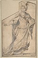 Standing Figure in Oriental Costume, attributed to Sebastiano Bombelli (Italian, Udine 1635–1719 Venice), Pen and brown ink, brush and gray wash