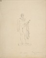 Statue of Caesar as a Divinity, Vincenzo Camuccini (Italian, Rome 1771–1844 Rome), Lead graphite