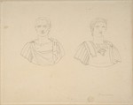 Two Roman Busts, Vincenzo Camuccini Italian, Lead graphite