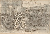 Soldiers Going into Battle, Vincenzo Camuccini (Italian, Rome 1771–1844 Rome), Pen and brown ink with brush and gray wash