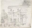 Study for a Triumphal Arch (recto); Alternate Study for a Triumphal Arch (verso), Hubert Robert (French, Paris 1733–1808 Paris), Black chalk