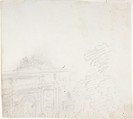 Study for a Triumphal Arch (recto); Alternate Study for a Triumphal Arch (verso), Hubert Robert (French, Paris 1733–1808 Paris), Black chalk