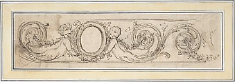 Design for a Frieze, Attributed to Henri Sallembier (French, Paris 1753–1820 Paris), Pen and brown ink, brush and brown wash, over graphite