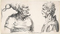 Two deformed heads, Formerly attributed to Wenceslaus Hollar (Bohemian, Prague 1607–1677 London), Engraving (rejected)
