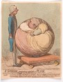 A Sphere, Projecting Against a Plane, James Gillray  British, Hand-colored etching