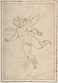Cupid Flying, After Luca Cambiaso (Italian, Moneglia 1527–1585 Madrid), Brush and brown ink