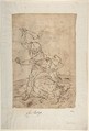 Study of Two Male Figures Fighting., Circle of Luca Cambiaso (Italian, Moneglia 1527–1585 Madrid), Pen and dark brown ink over traces of graphite