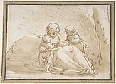 Madonna and Child with the Infant Saint John, Luca Cambiaso  Italian, Pen and brown ink, brush and brown wash