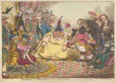 Introduction of Citizen Volpone & His Suite, at Paris.–Vide, The Moniteur, & Cobbetts Letters, James Gillray British, Hand-colored etching