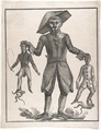 A Giant Monkey in Uniform Holding up Pierrot and a Man with a Whip, Anonymous, French, Austrian or German, second decade19th century ? French, Austrian or German, Lithograph touched with pen and brown ink and graphite