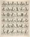 Sheet of Rebuses with Birds with Human Heads, Anonymous, French, 19th century  French, Etching and engraving on laid paper