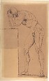 Nude Study, Anonymous, Italian, early 19th century Italian, Pen and brown ink on tracing paper