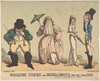 Walking Sticks and Round-A-Bouts for the Year 1801, Thomas Rowlandson  British, Hand-colored etching