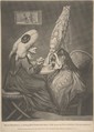 Miss Prattle Consulting Doctor Double Fee about her Pantheon Head Dress, Anonymous, British, 18th century  British, Mezzotint
