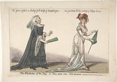 The Fashions of the Day – or Time Past and Time Present: The Year (1740) a Lady's Full Dress of Bombazeen – The Year (1808) Lady's Undress of Bum-be-seen, Anonymous, Irish, 19th century  Irish, Hand-colored etching