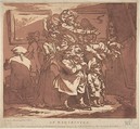 An Exhibition, Philippe Jacques de Loutherbourg  French, Etching and aquatint, printed in sanguine ink; second state