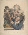 The Art Connoisseurs, Louis Léopold Boilly  French, Lithograph with hand-coloring