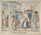 Caricature Shop of Piercy Roberts, 28 Middle Row, Holborn, Piercy Roberts (published London) British, Hand-colored etching